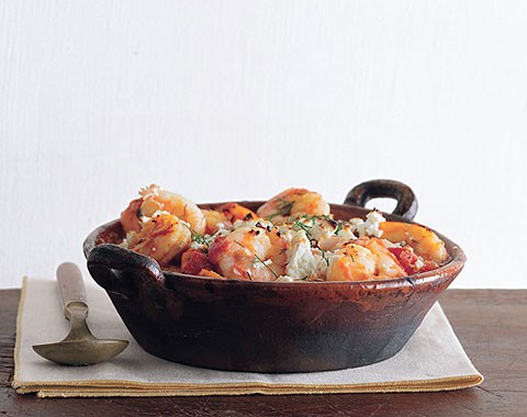 Greek-spiced baked shrimp