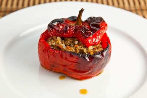Greek stuffed tomatoes and peppers (Gemista)