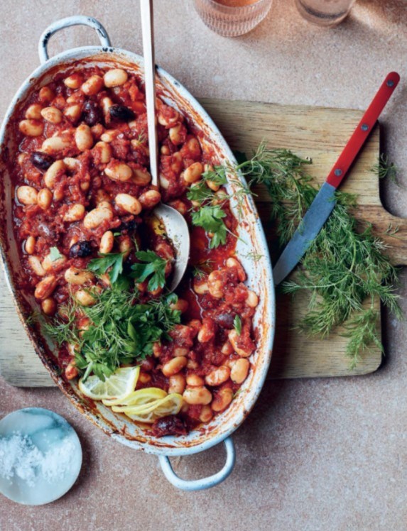 Greek-style baked beans