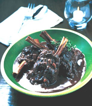Greek-style braised lamb shanks
