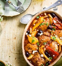 Greek-style chicken and olive stew