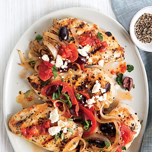 Greek-style chicken breasts