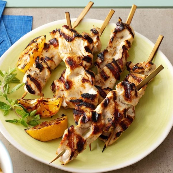 Greek-style chicken skewers