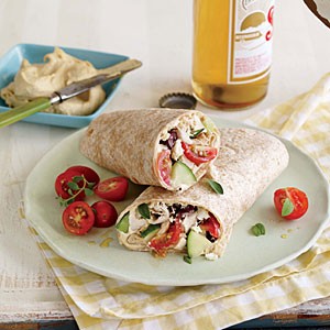 Greek-style chicken wraps