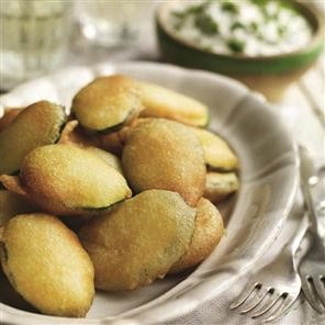 Greek-style courgette fritters and tzatziki