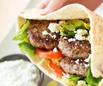 Greek-style lamb pita sandwiches
