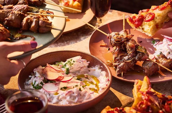 Greek-style lamb with radish & mint tzatziki