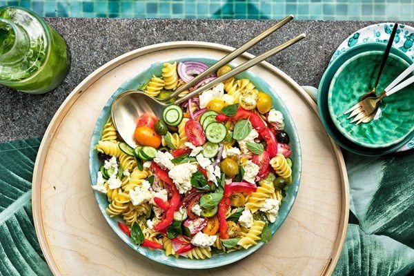Greek-style pasta salad 