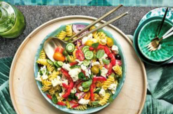 Greek-style pasta salad