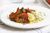 Greek-style prawns with herbed couscous