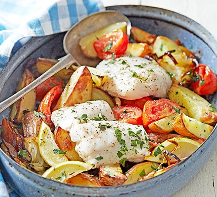 Greek-style roast fish