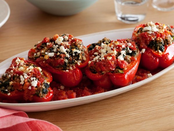 Greek-style stuffed peppers