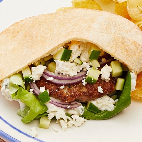 Greek-style turkey burgers