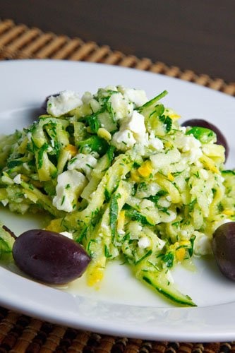 Greek style zucchini salad
