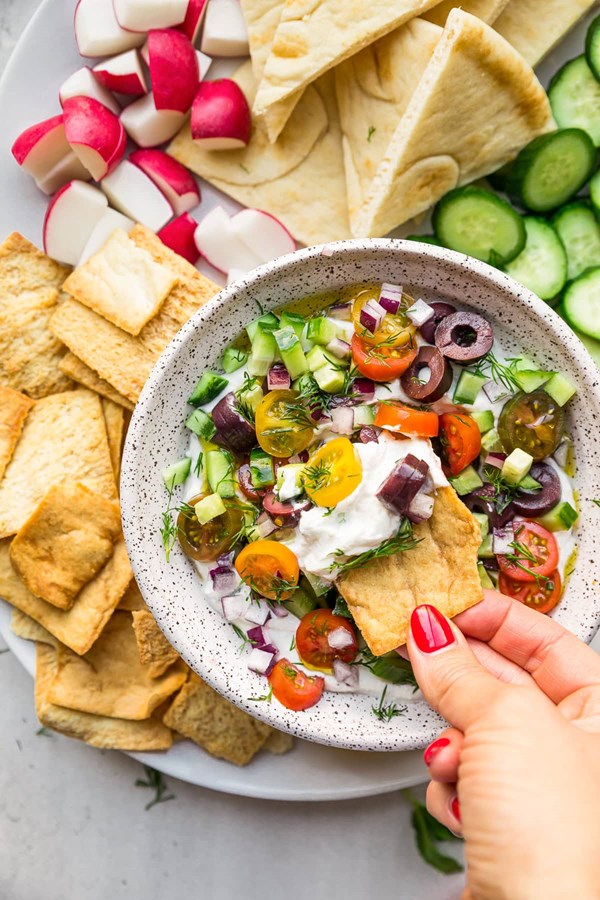 Greek whipped cottage cheese dip 