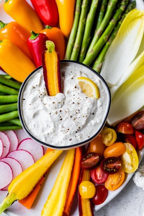 Greek yogurt Caesar dip
