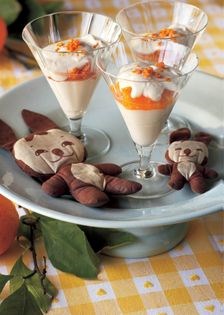 Greek yogurt with condensed milk and oranges