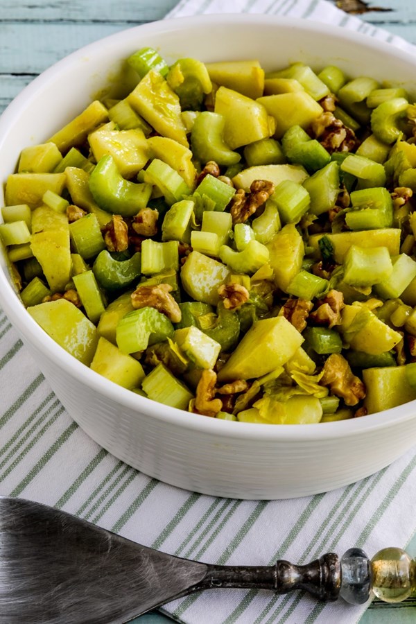 Green apple, celery, and walnut salad with lemon-mustard vinaigrette
