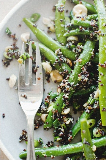 Green bean + black quinoa salad