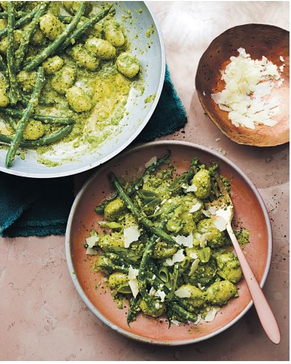 Green bean & pea pesto gnocchi