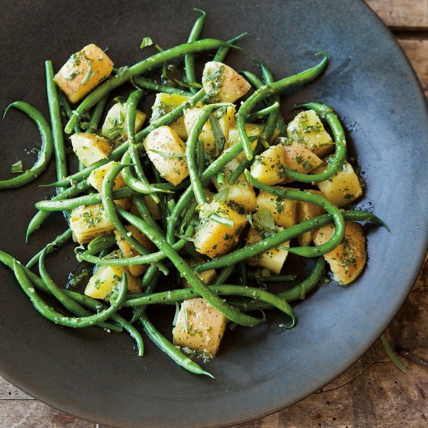 Green bean & potato salad with herbs & anchovies