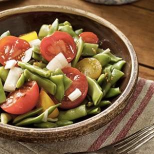 Green bean & tommy-toe salad