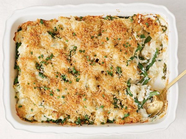 Green bean and cauliflower gratin