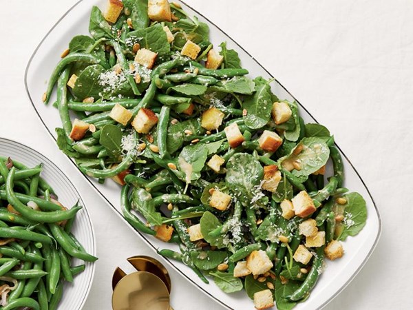 Green bean and kale Caesar salad 