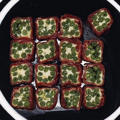 Green-bean and prosciutto "negimaki"