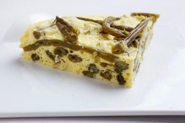 Green bean and scallion torta