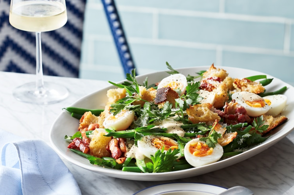 Green bean and speck Caesar salad