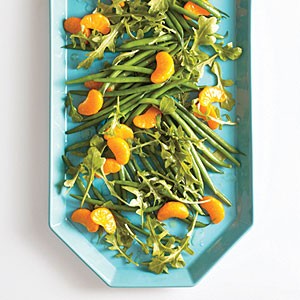 Green bean, arugula, and clementine toss