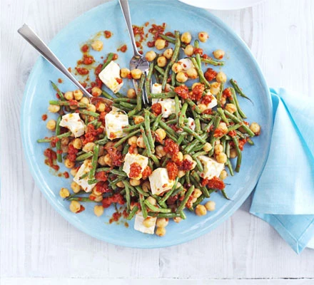 Green bean, chickpea & feta salad