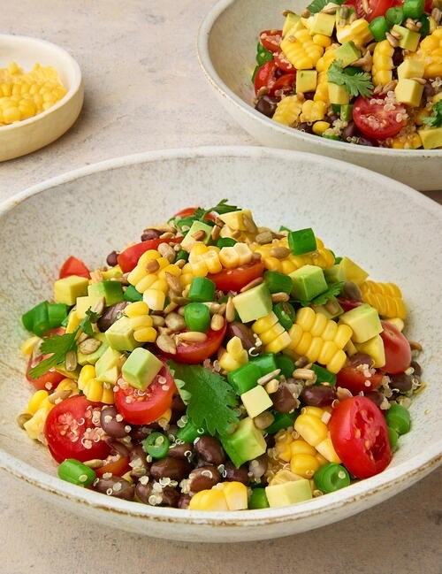 Green bean, corn and black bean salad