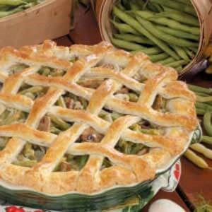 Green bean mushroom pie