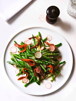 Green bean salad with anchovy and mustard dressing