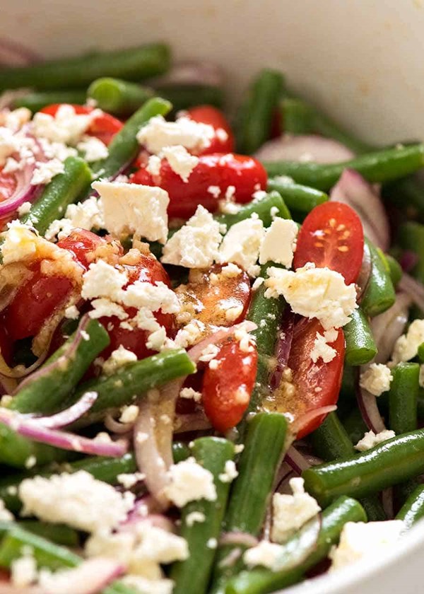 Green bean salad with cherry tomatoes and feta