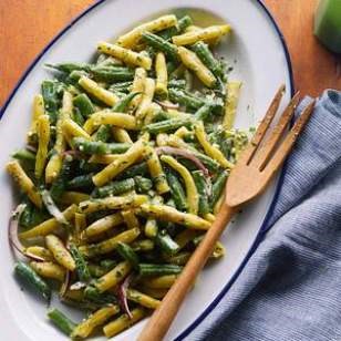 Green bean salad with feta dressing