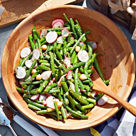 Green bean salad with sweet & sour mustard vinaigrette