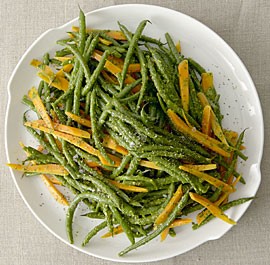 Green beans and carrots in charmoula sauce