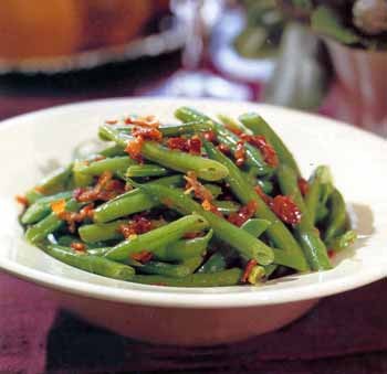 Green beans with bacon and shallots