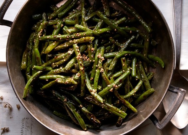 Green beans with benne and sorghum
