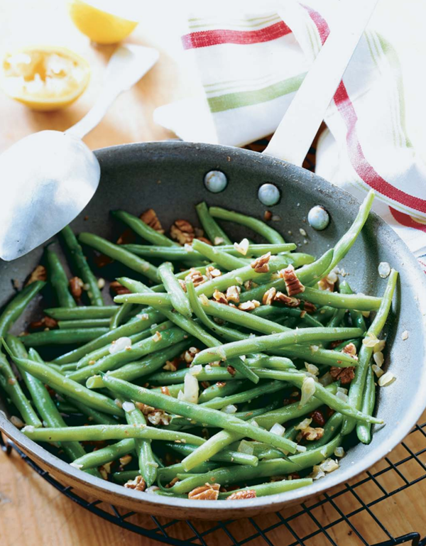 Green beans with brown butter and pecans