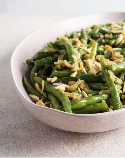 Green beans with browned butter and almonds