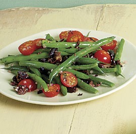 Green beans with cherry tomatoes and Niçoise olives