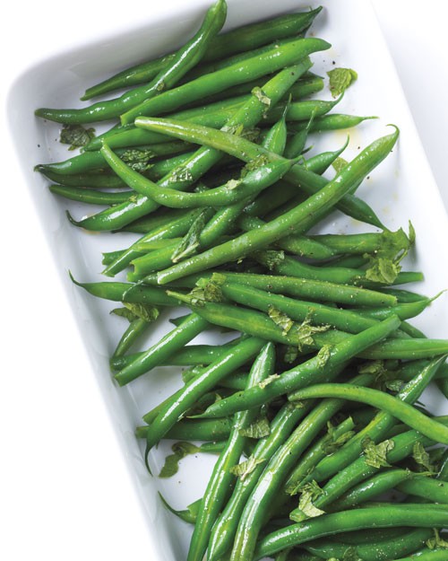 Green beans with lime and mint