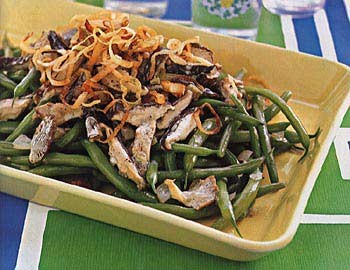 Green beans with mushroom-Madeira sauce