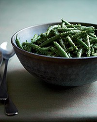 Green beans with parsley-lemon pesto