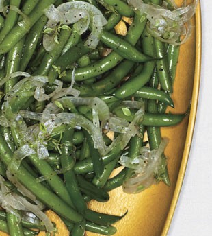 Green beans with pickled-onion relish