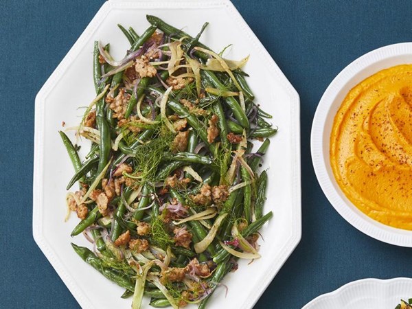 Green beans with sausage and fennel